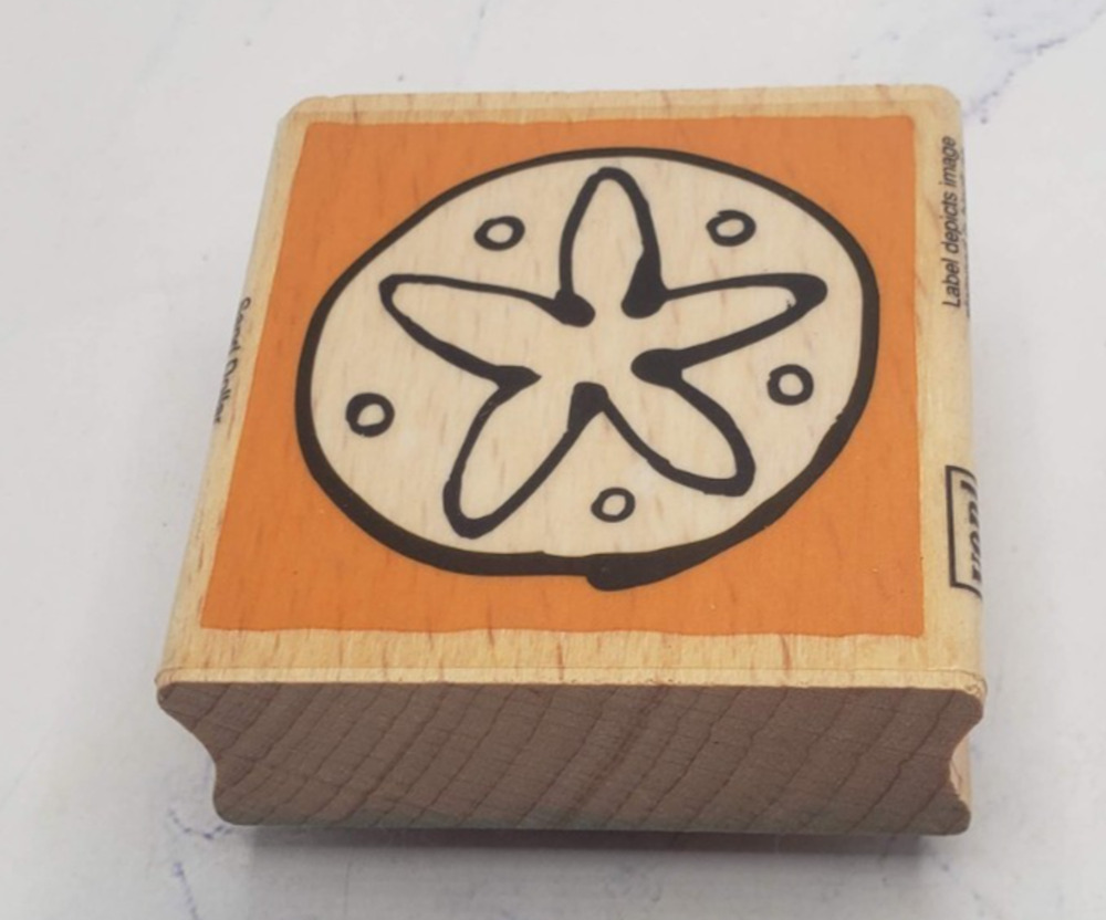 Sand Dollar VAP Scrap Ocean Beach Theme Wood Mounted Rubber Stamp
